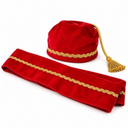 Traditional Accessories Set – Red Hat & Sash