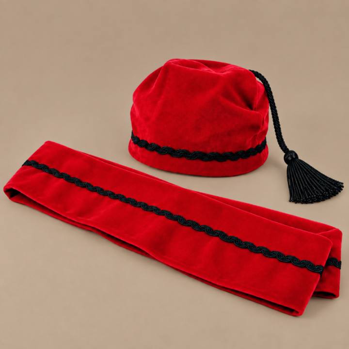 Traditional Hat & Sash Set – Red