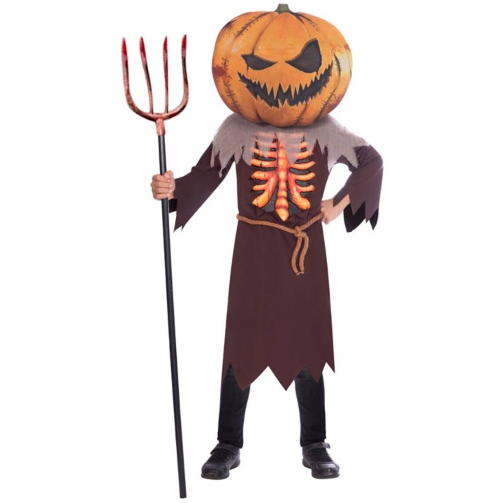Kids' Scary Pumpkin Big Head Halloween Costume
