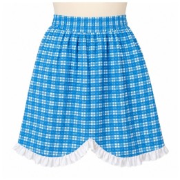 Professional Apron Retro – Short Checked Waist Apron with Ruffle Trim