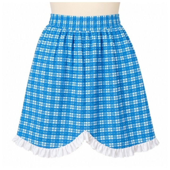 Professional Apron Retro – Short Checked Waist Apron with Ruffle Trim