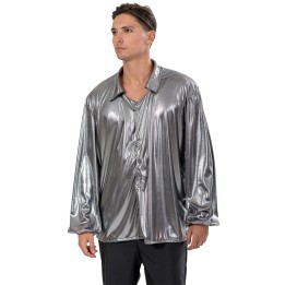 Αποκριάτικη Στολή Disco Πουκάμισο (Ασημί)